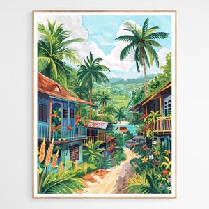 Lush Island Life Art Print | Filipino Cultural Illustration, Philippines Modern Art