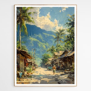 Rustic Philippines Scene Art Print | Traditional Filipino Culture, Perfect for Living Room Display, Art Enthusiasts