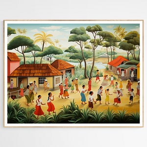 Villagers in the Day Art Print | Classic Filipino Landscape Print, CaptivatingHome Artwork, Perfect Decor for Cultural Enthusiasts