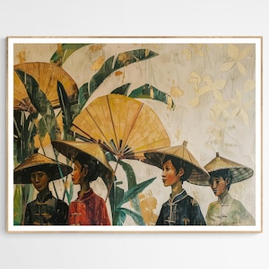 Distinctive Rare Villagers of the Phillipines Art Print | Filipino Culture Wall Decor, Unique Decoration for Living Room