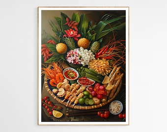 Lush Vietnamese Cuisine Art Print | Vietnam Kitchen Cuisine Art, Kitchen Decor, Cultural Home Decor