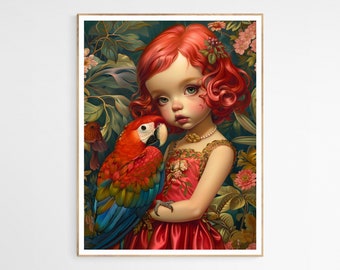 Poupée d'avril, impression d'art | impression de poupée vintage, article cadeau unique, impression d'art surréaliste, art de poupée étrange