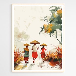 Beloved Filipino Villagers Art Print | Traditional Rural Scene, Wall Decor for Cultural Enthusiasts, Unique Gift