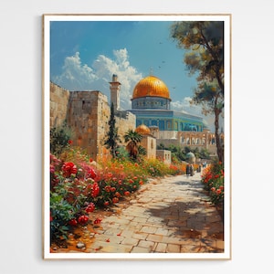 Captivating Al-Aqsa Mosque Art Print | Vibrant Wall Decor for Home, Islamic Architecture Gift
