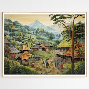 The Village Art Print | Filipino Culture Wall Decor, Philippines Landscape Piece, Perfect Housewarming Gift