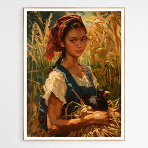 Exquisite Filipina Girl Art Print | Traditional Dress Art Print, Enhances Living Room or Studio, Ideal Wedding Gift