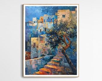 Stampa artistica "Ulivo astratto palestinese" / Stampa artistica palestinese, decorazione murale colorata, opera d'arte culturale per la casa, idea regalo unica