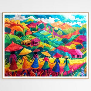 Villagers of the Philippines Art Print | Filipino Heritage Art Print, Vibrant Cultural Wall Decor, Unique Housewarming Gift