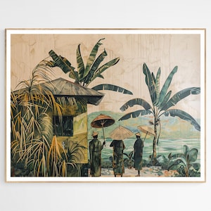 Beyond the Phillipines Village Art Print | Traditional Filipino Wall Decor, Unique Art for Bedroom, Art for Living Room, Gift for Him