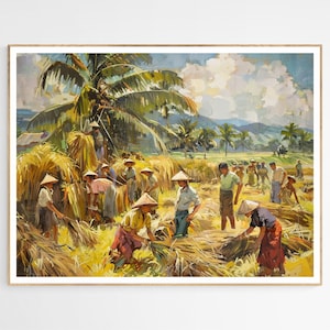 Day on the Farm Art Print |  Filipino Cultural Wall Decor, Ideal for Living Room