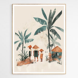 Captivating Farm in the Philippines Art Print | Filipino Village Life Print, Heritage Art Collection, Unique Housewarming Present