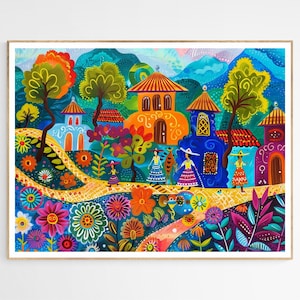 Blooming in Mexico Art Print | Mexican Folklore Art