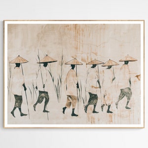 Tribal Philippines Line Up Art Print | Philippines Villagers Day, Cultural Wall Decor, Rare Art Print, Travel Philippines