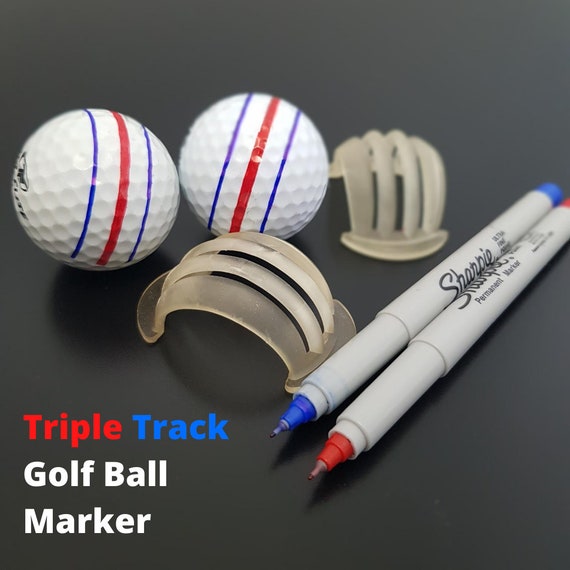 Triple Track Golf Ball Marker / Stencil Sharpies inbegrepen Etsy