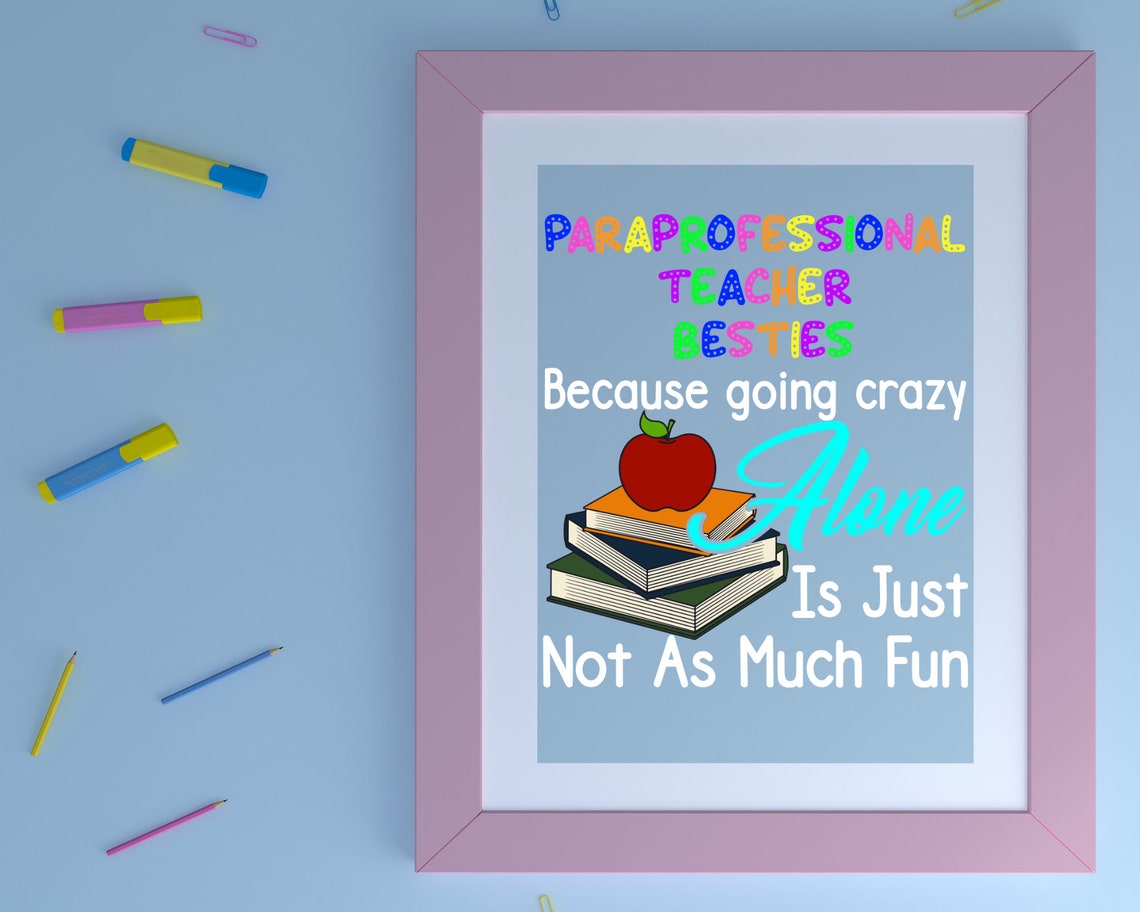 Download Paraprofessional Teacher Besties Crazy Alone SVG Cute Cut | Etsy