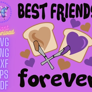 Best Friends Forever, Peanut Butter and Jelly Shirt, Instant Download für Cricut/Silhouette enthält svg png dxf eps pdf Dateiformate