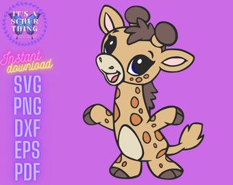 Baby Giraffe Baby Animal Cute and Adorable Instant Digital Download for Cricut/Silhouette includes svg png dxf eps pdf file formats