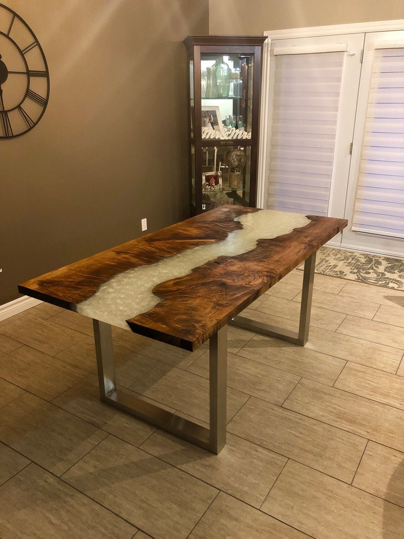 Custom live edge river tables Etsy