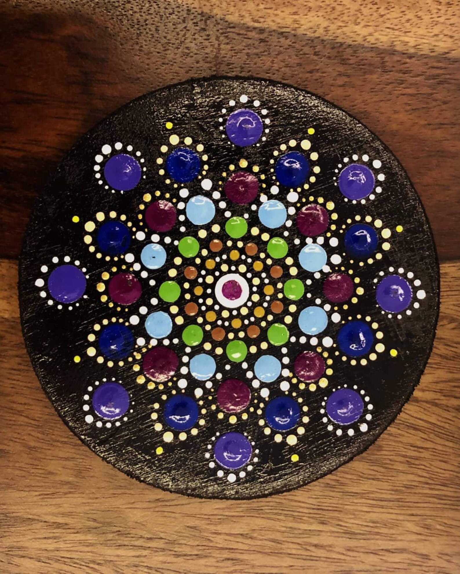 Dot Mandala coaster set of 4 Blue Etsy