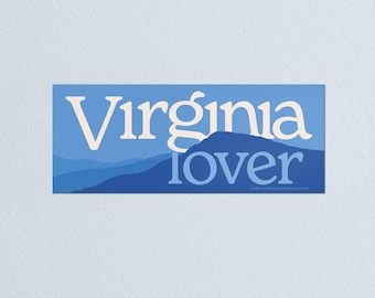 Virginia Lover • High Quality Weatherproof Vinyl Bumper Sticker • 7in x 3in • State Decal
