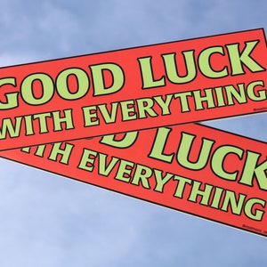 Good Luck With Everything – Bumper Sticker Car Decal 3x10