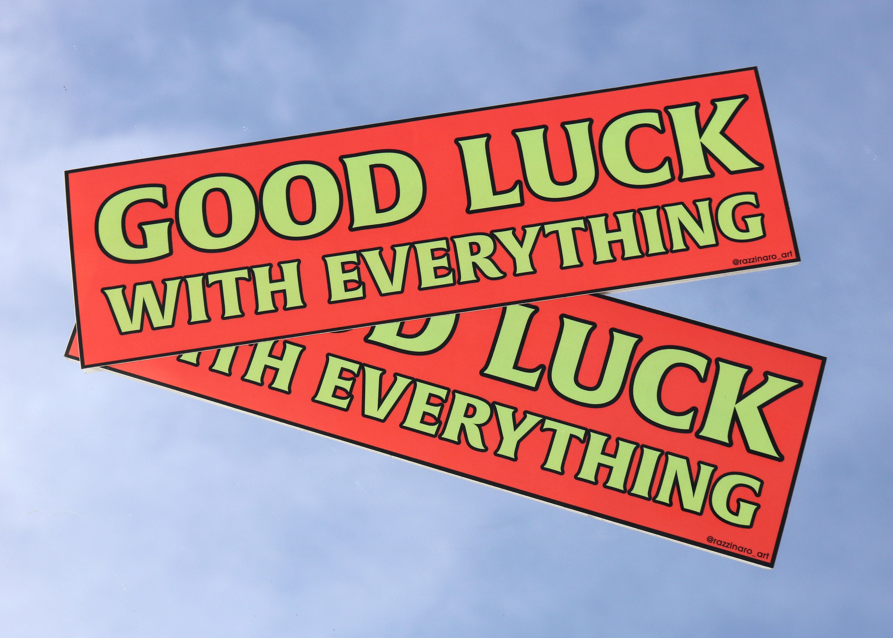 Good Luck With Everything Bumper Sticker Car Decal 3x10 