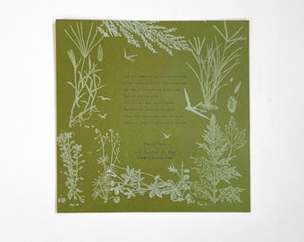 Wendell Berry Poem • Giclee of Handmade Letterpress Print Broadside • 12in x 12in