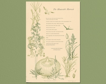 The Honorable Harvest • Giclee of Letterpress Print • 12in x 18in • Braiding Sweetgrass Excerpt