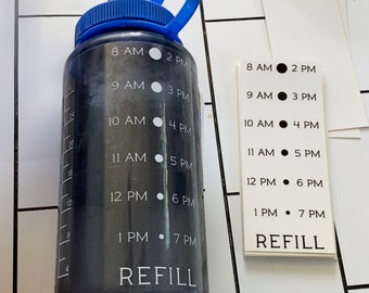 Water Amount Tracker Sticker • Clear Sticker for Nalgene or Other Water Bottle • UV and Water Resistant