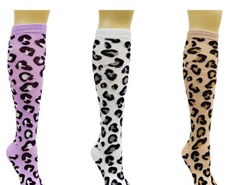 Cute Tiger Faces Pattern Compression Socks For Women 3D Print Knee High Boot Cute Tiger Faces Pattern Compression Socks For Women 3D Print Knee High Boot