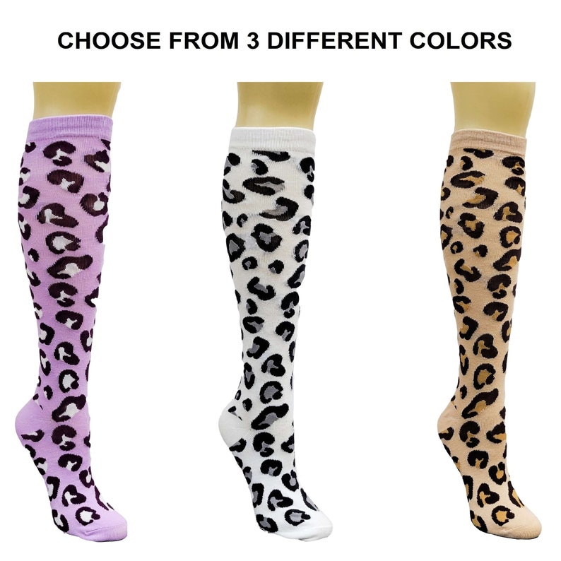 Animal Leopard Print Socks Knee High image 1