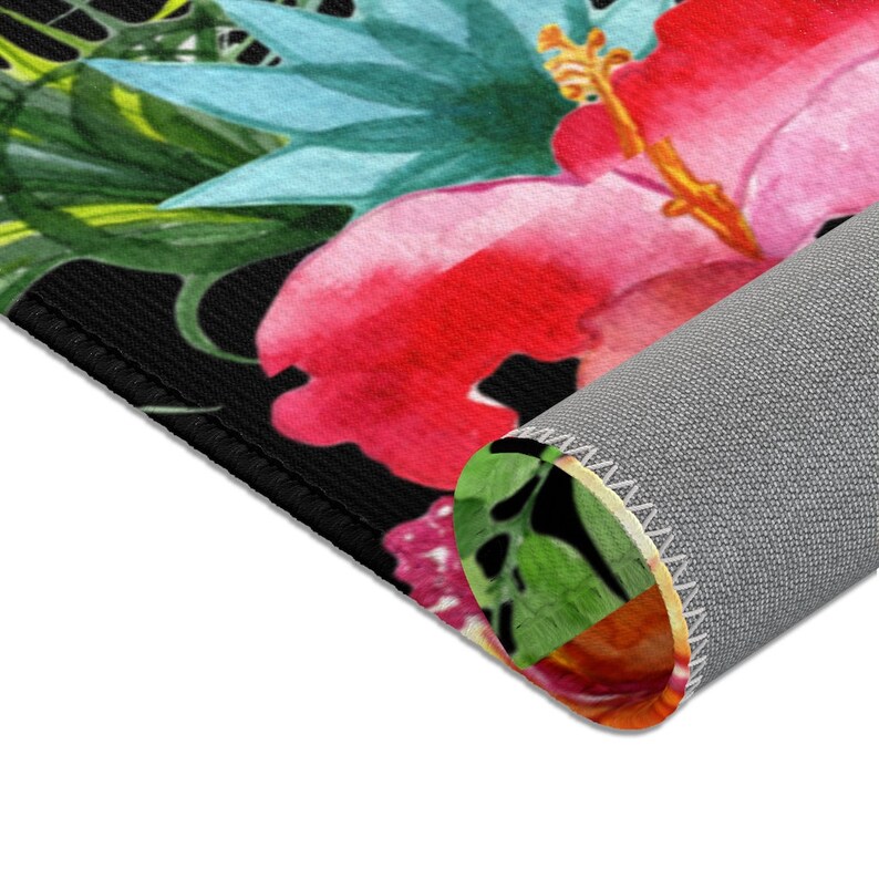 Tropical rug Hawaiian flower rug hibiscus rug tropical Etsy