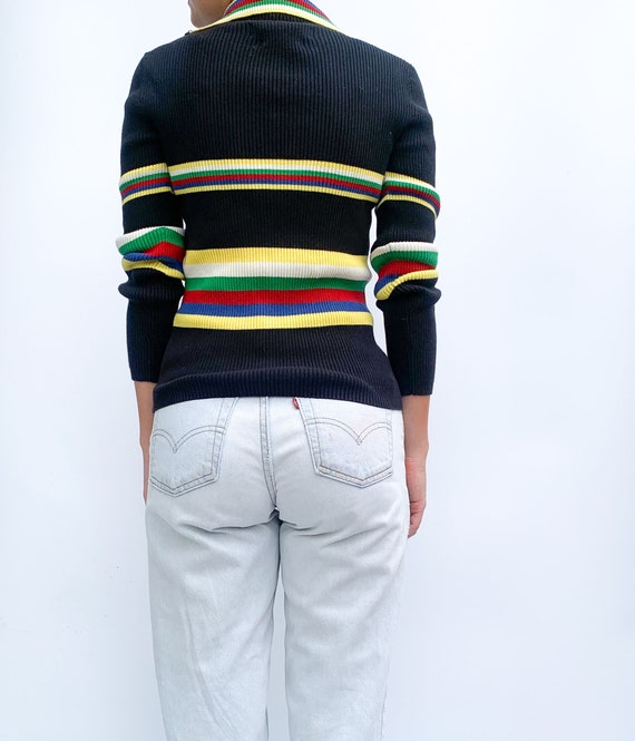 Vintage Y2K Tommy Hilfiger Striped Henley - image 3