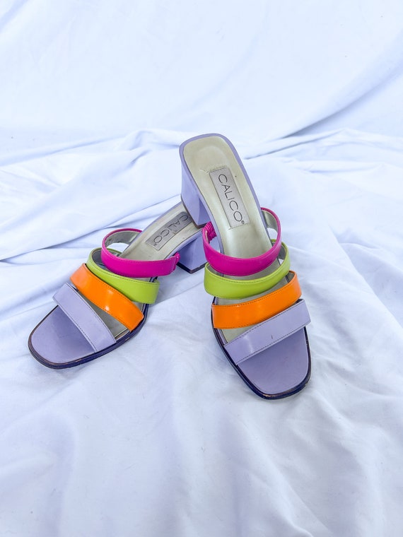 Vintage Rainbow Colorful Sandals by Calico