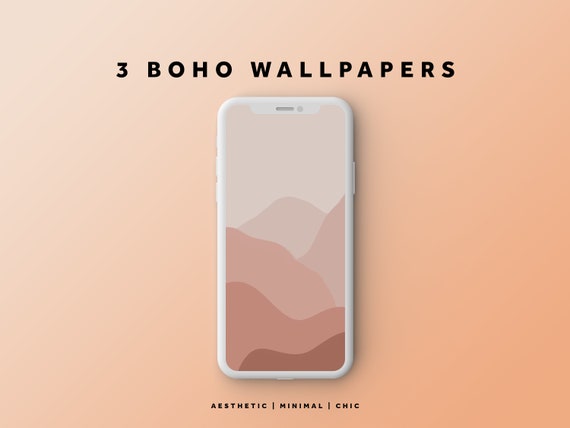 3 Boho Aesthetic Iphone Wallpapers Pink/Beige Boho Instant - Etsy