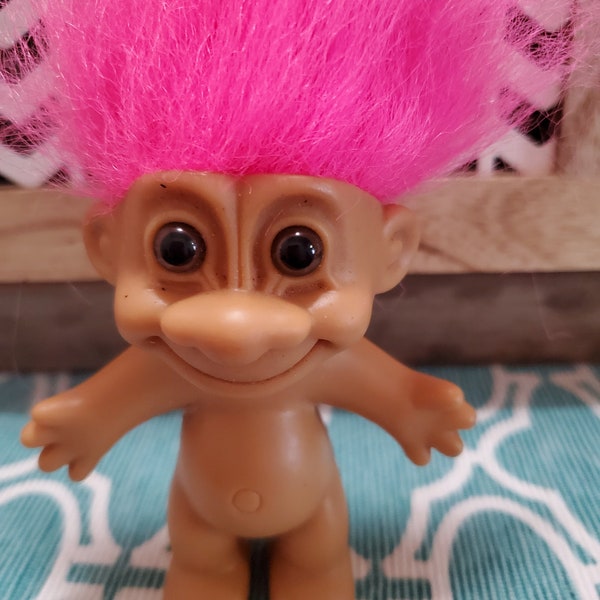 Neon Purple Hair Troll Doll With Brown Eyes - Ubuy UK