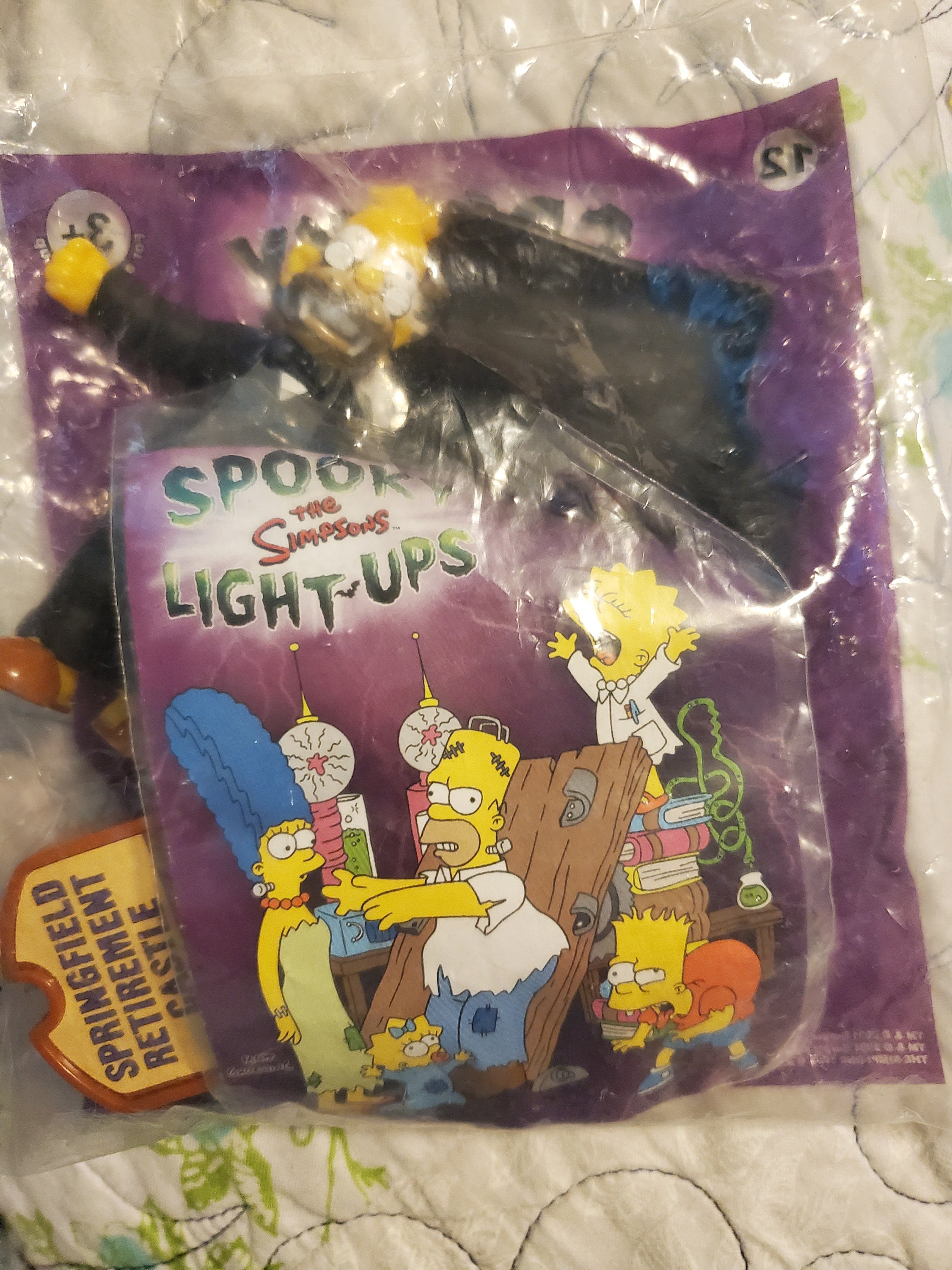 2001 Simpsons Spooky Light Ups #12 Grandpa  Halloween Burger King Toy Sealed 