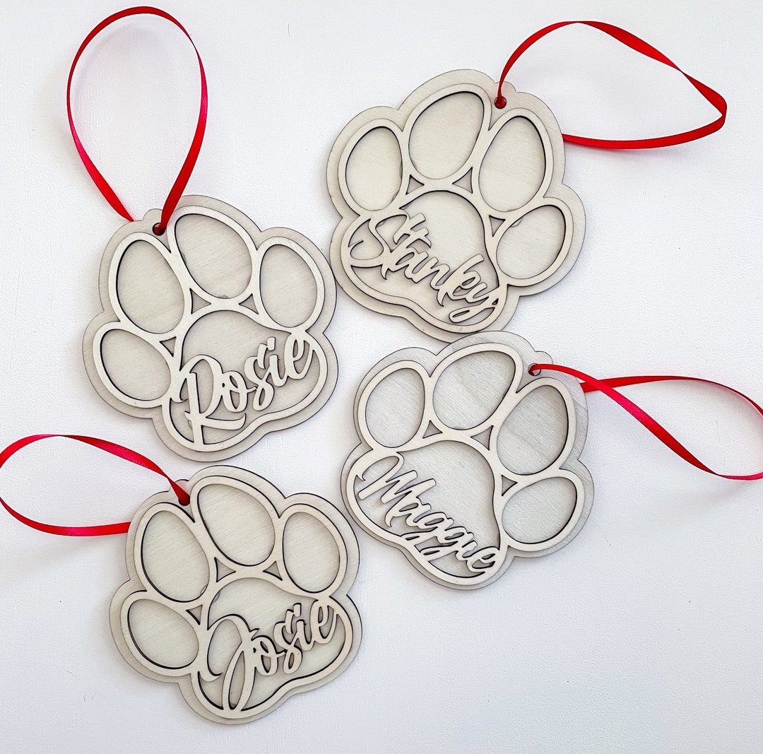 Custom Paw Ornament | Personalized Pet Ornament | Dog Ornament | Cat ...