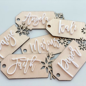 Custom Stocking Tag | Wooden Tag | Personalized Ornament | Present Tag |