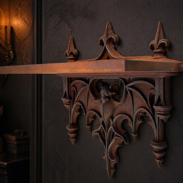 Victorian Bat Gothic Wall Shelf
