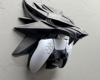 The Witcher Wolf Head and Controller Holder. Wall mounted