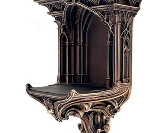 Gothic Plain Candle Nook Shelf - 3D printed wall hanging decor