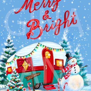 クリスマスキャンピングカーと雪だるまのデジタル画像 | PNG 雪だるまキャンピングカー | ジーナ・ジェーンによるリースサインDIY_パイオニアウーマンスタイル