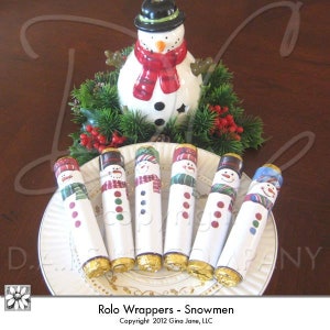 Snowman Rolo's Party Printables | DIY Christmas Gift Basket Crafts | Gina Jane's Snow Country