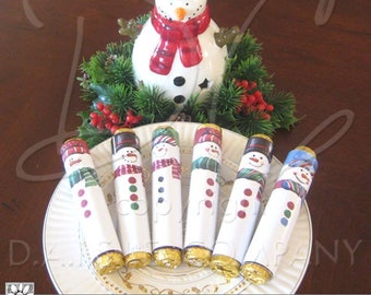 Schneemann Rolos Party Ausdrucke | DIY Weihnachtsgeschenk Korb Kunsthandwerk | Gina Janes Schneeland