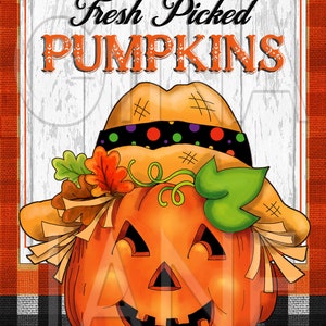 Fresh Picked Pumpkins Sign Digital Download Farmhouse Decor Vintage ...