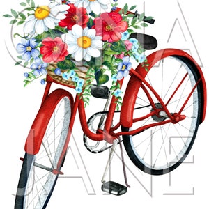 Red Bicyle Basket Patriotic Pioneer Frontier Woman Theme