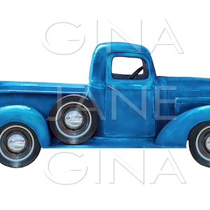 Blue Truck Ford 1937  Sublimation PNG |  Frontier Pioneer Woman Style Digital DIY Graphics