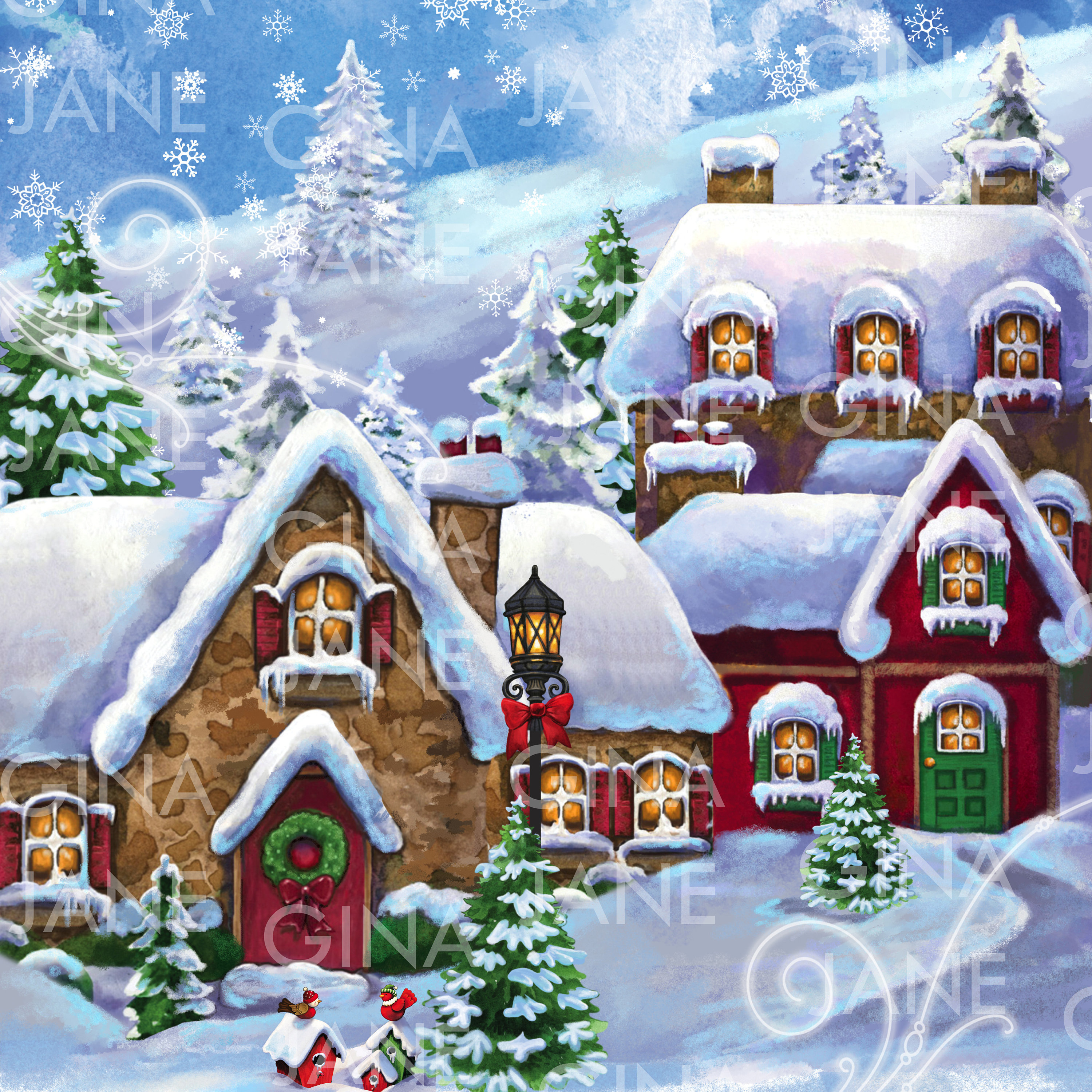 Décoration de Noël : un village sous la neige ~ Nos Créas