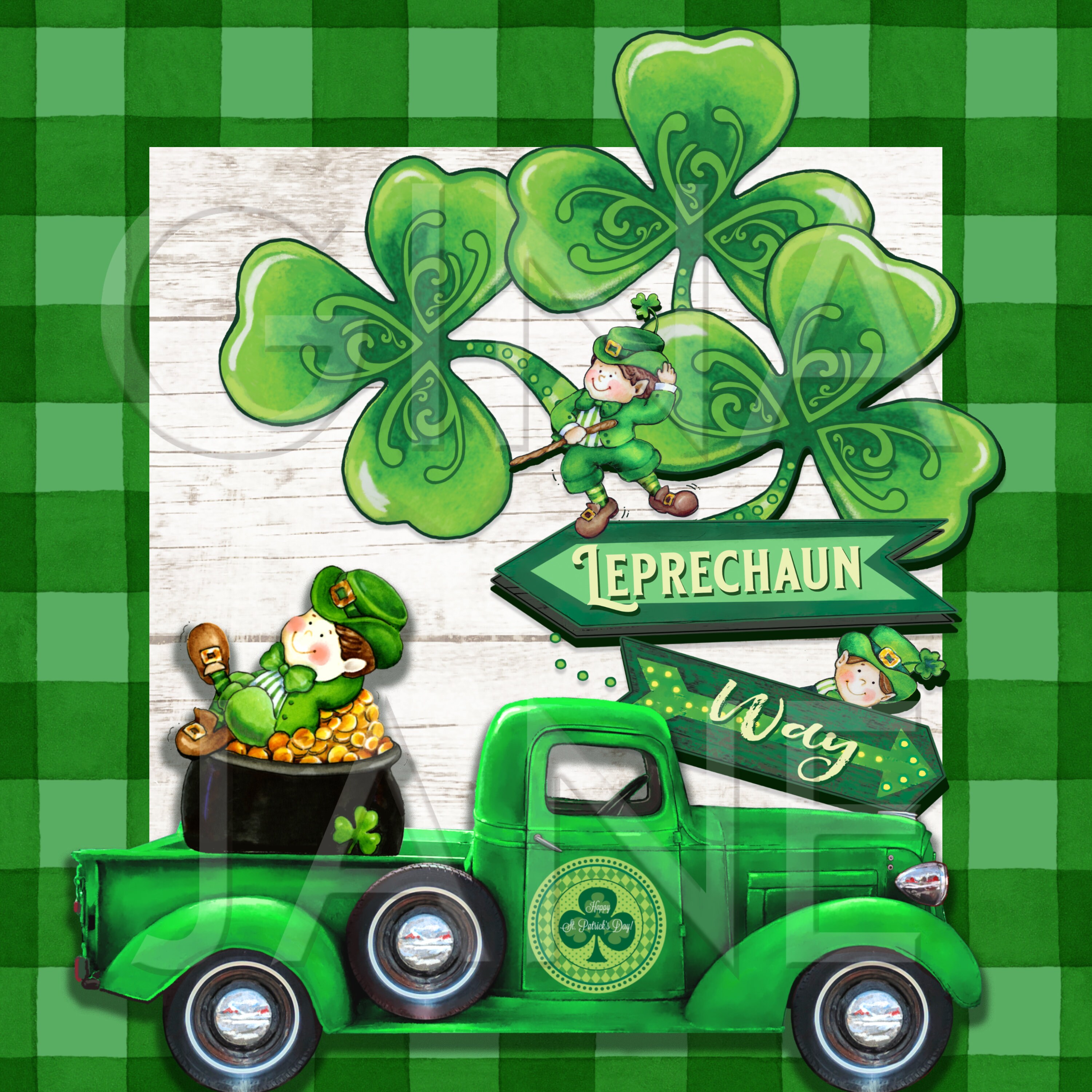 St. Patrick's Day Green Truck Leprechaun Way DIY Decor - Etsy